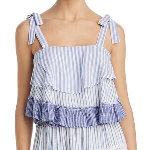 Surf Gypsy Striped Combo Ruffle Top